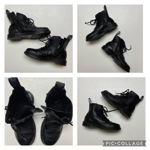 Dr. Martens Junior 1460 Pascal J Leather Boots in Black Size Big Kids 3 VGUC - Picture 3 of 16